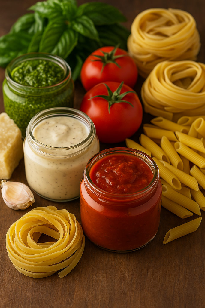 Salsas italianas frescas para pasta profesional en hostelería